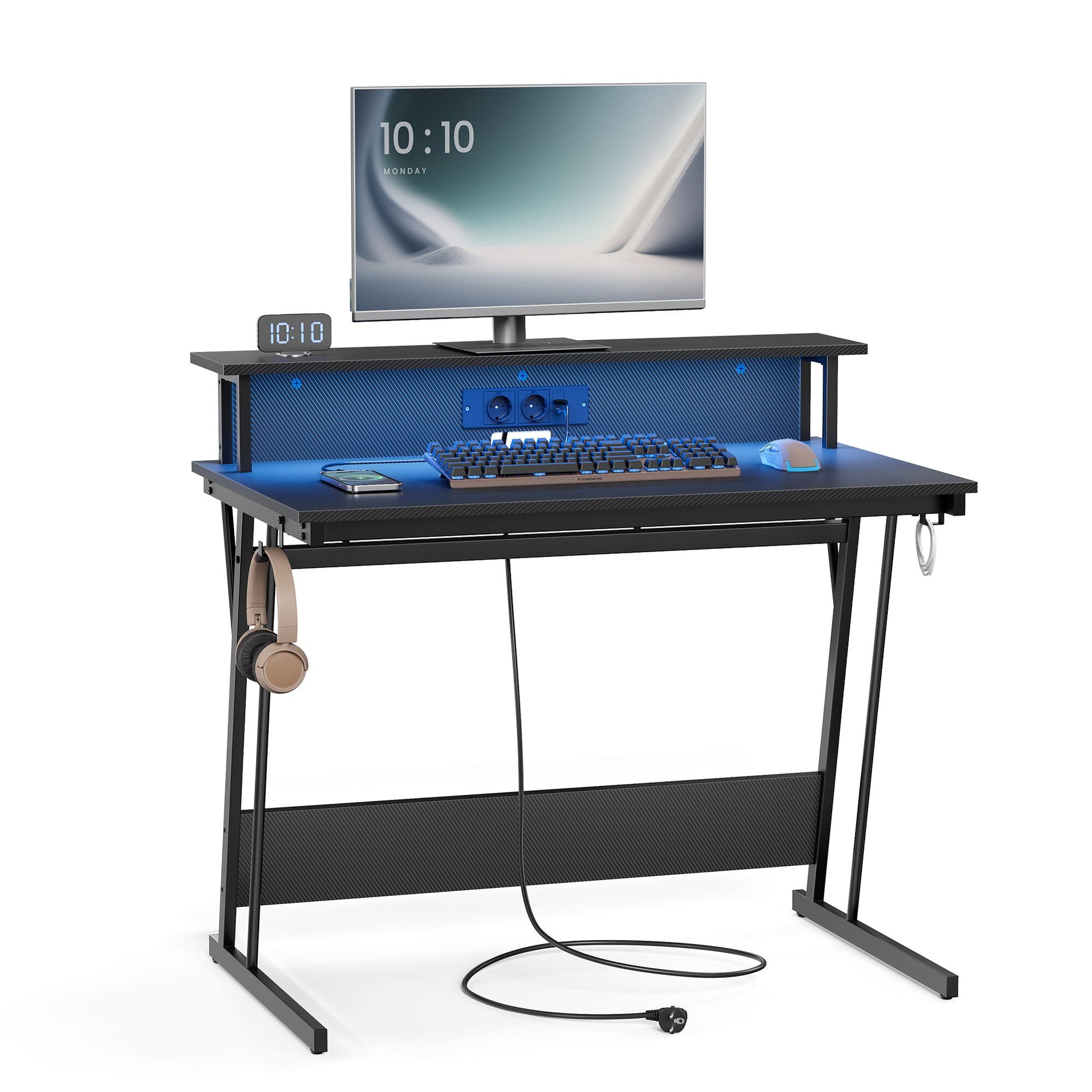 Skrivebord, 60x100x76 cm, Sort