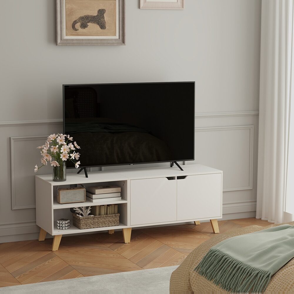 TV-benk, 140x40x50 cm, Hvit