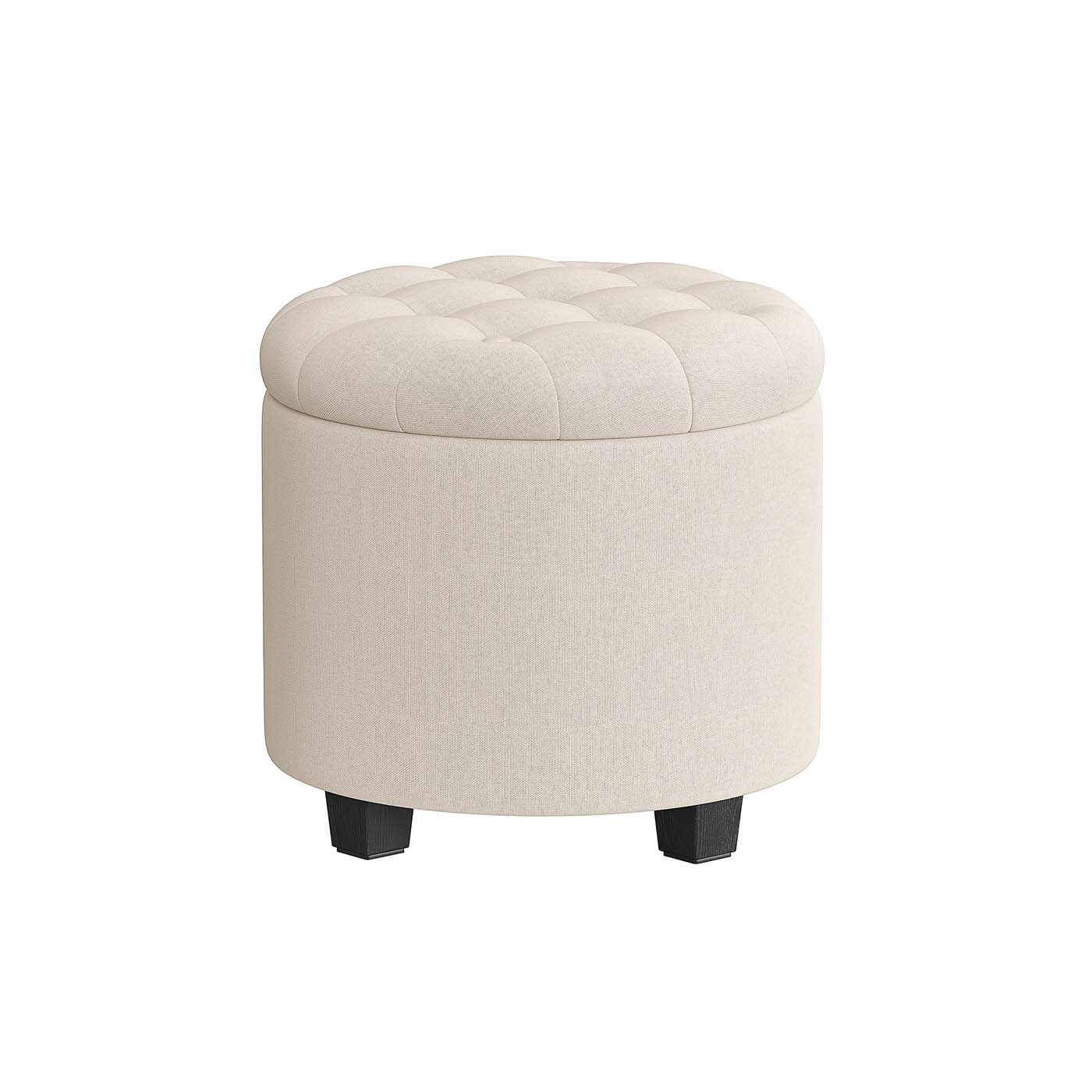 Oppbevaringspuff, 45x45x44,5 cm, Beige