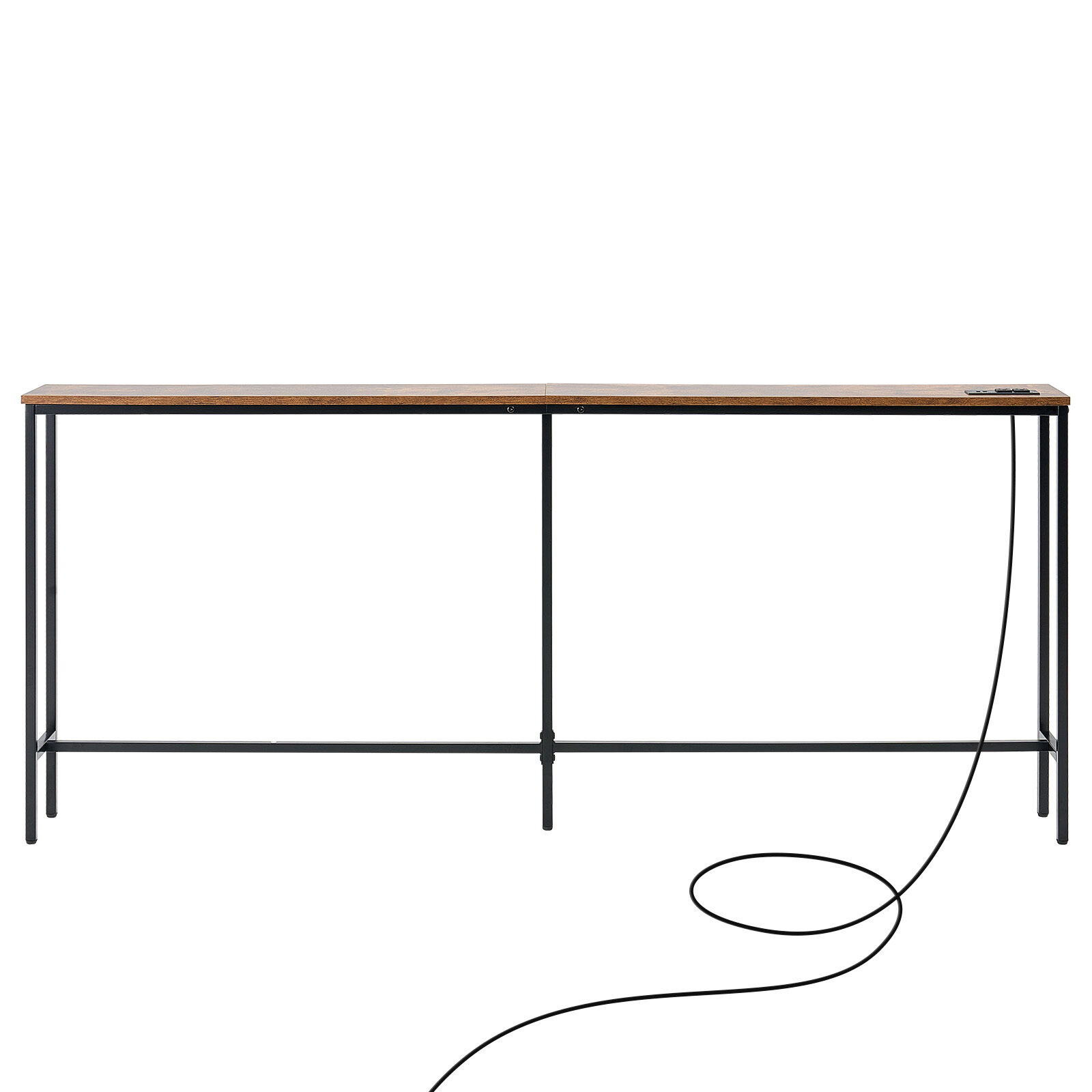 Konsolbord, 180x20x80 cm, Brun, Metallram