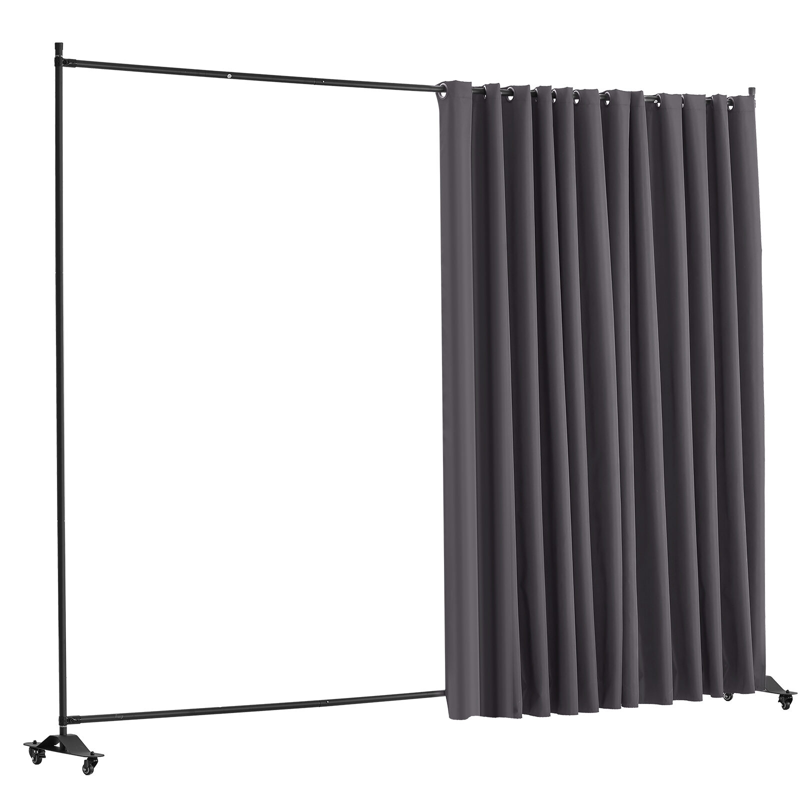 Rumsavdelare, 308.5x45x245.5 cm, Grå, Portabel panel med hjul