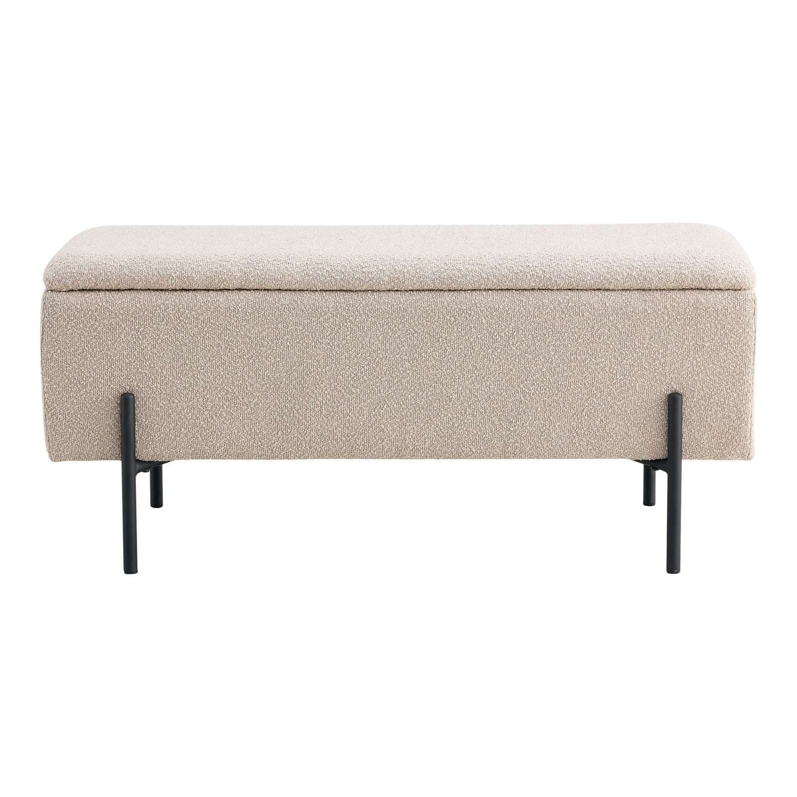 Entrébænk med opbevaring Watford, 95x36,5 cm, beige