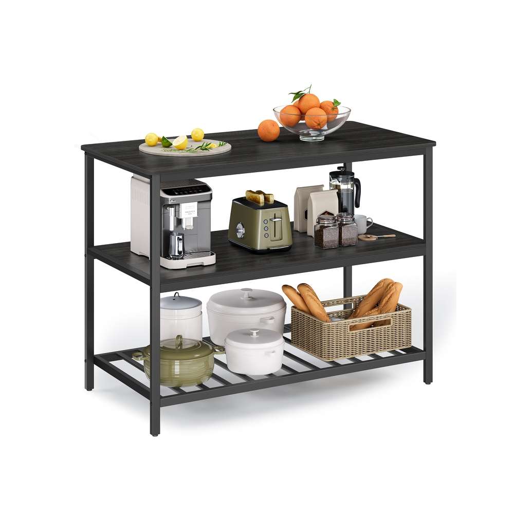 Brun/Sort Køkkenhylde, 60X120x90 Cm,